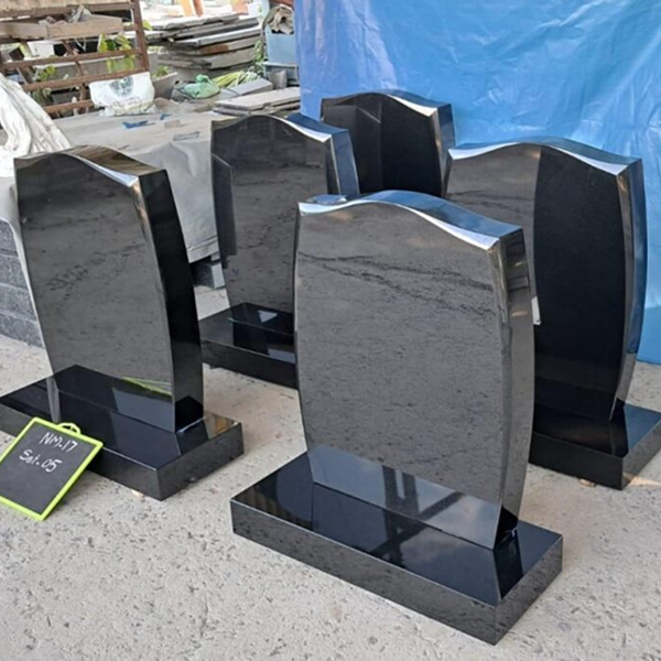 black anton headstones polished